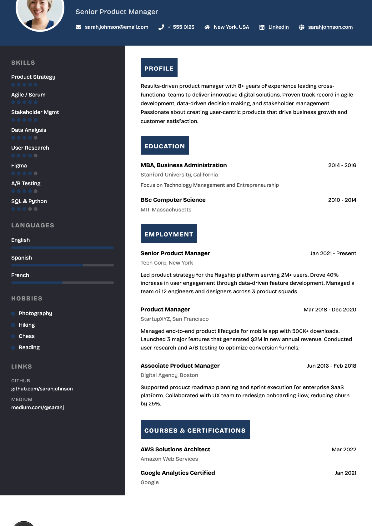 Classic CV template