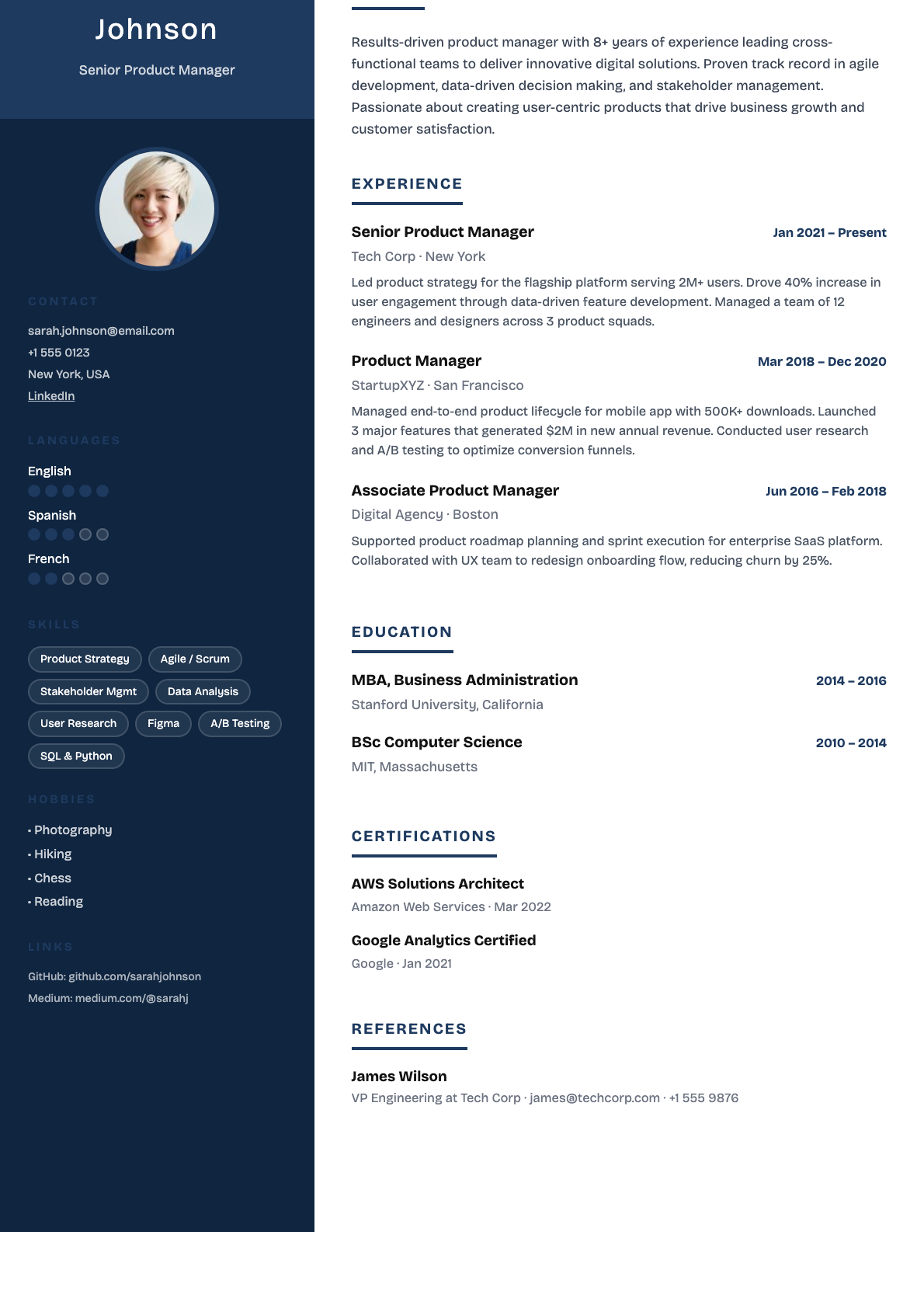 Ocean CV template