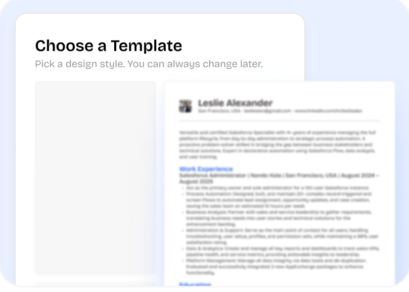 CV Builder preview